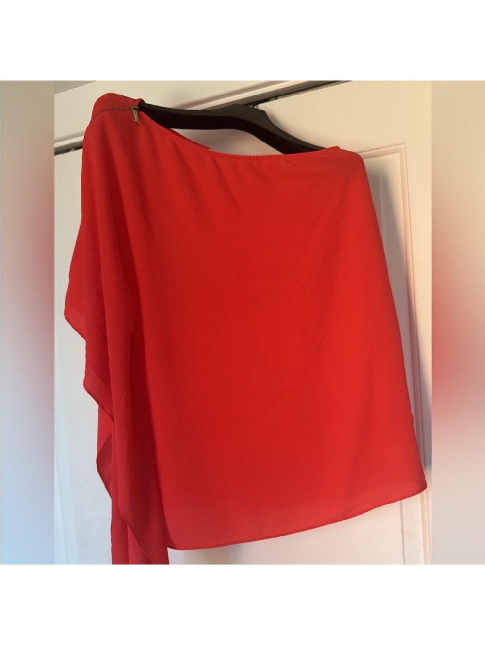 Michael Kors Vibrant Red One-Shoulder Mini Skirt